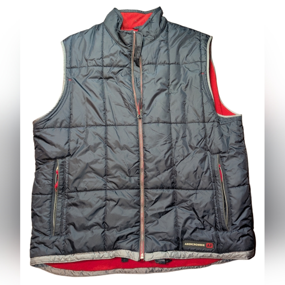 Abercrombie & Fitch Men’s Black Quilted Reversible Vest